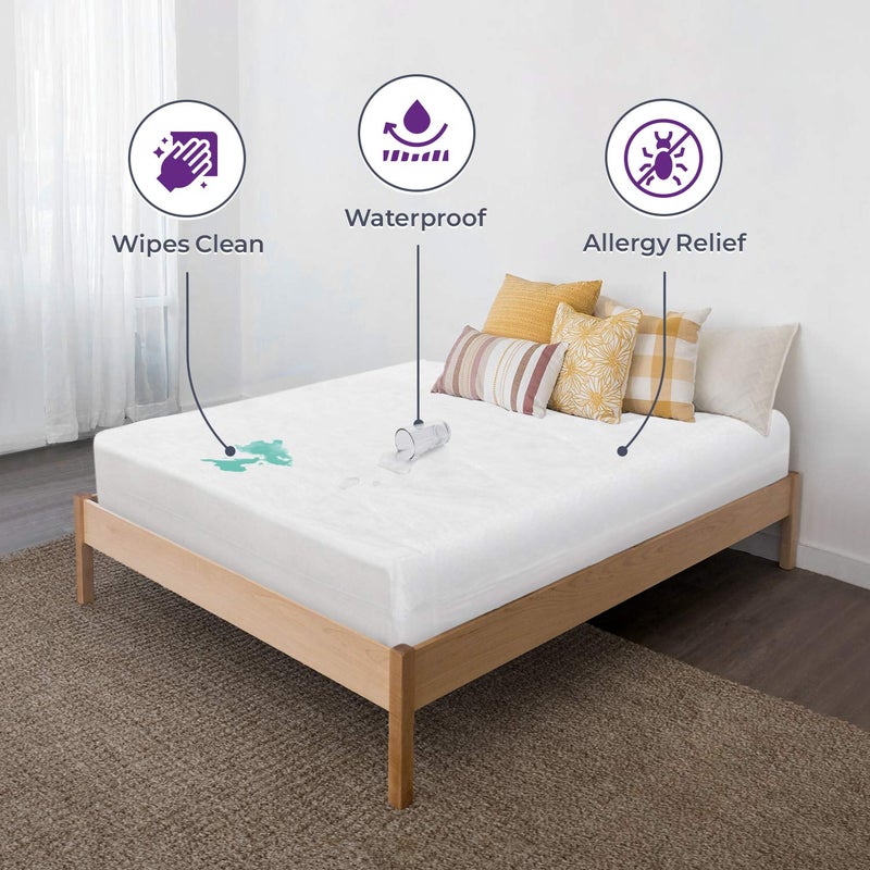 SHOPBEDDING Plastic Mattress Protector Zippered Full  Waterproof Vinyl Mattress Cover  Heavy Duty Noiseless Mattress Encasement by Blissford - Image 3